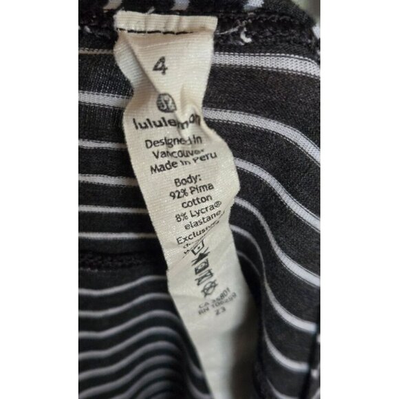 Lululemon To The Point Long Sleeve Modern Stripe Heathered Black White size 4 - Picture 8 of 9